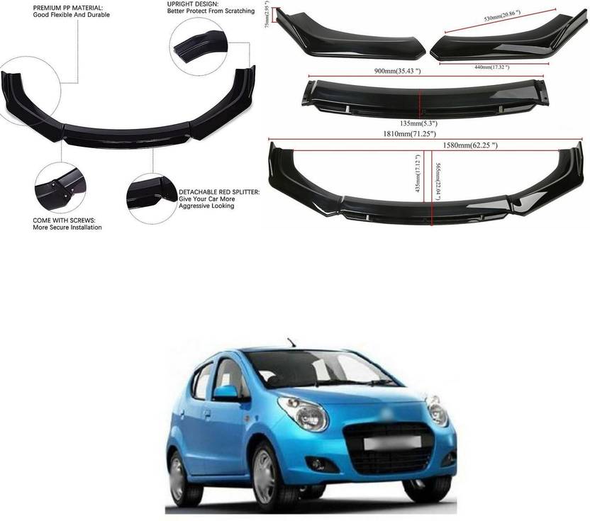 XZRTZ Car Front Bumper Spoiler Splitter Body Kit Side Skirt Front