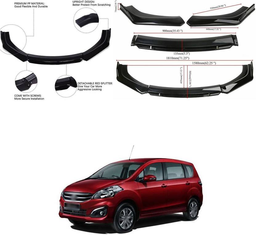 XZRTZ Car Front Bumper Spoiler Splitter Body Kit Side Skirt Front