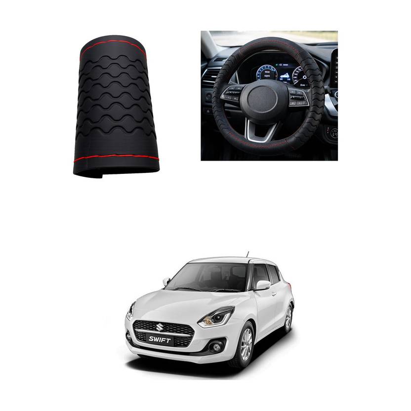Autocom Hand Stiched Steering Cover For Maruti New Swift