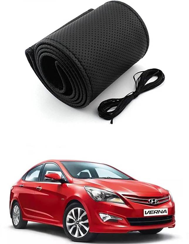 Arnejaa Hand Stiched Steering Cover For Hyundai Fluidic Verna