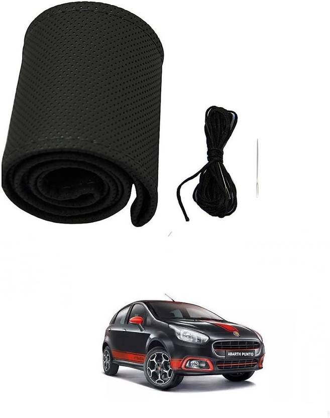 Arnejaa Hand Stiched Steering Cover For Fiat 500 Abarth