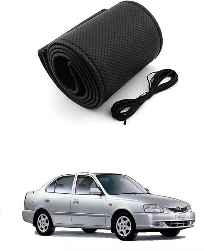 Arnejaa Hand Stiched Steering Cover For Hyundai Accent