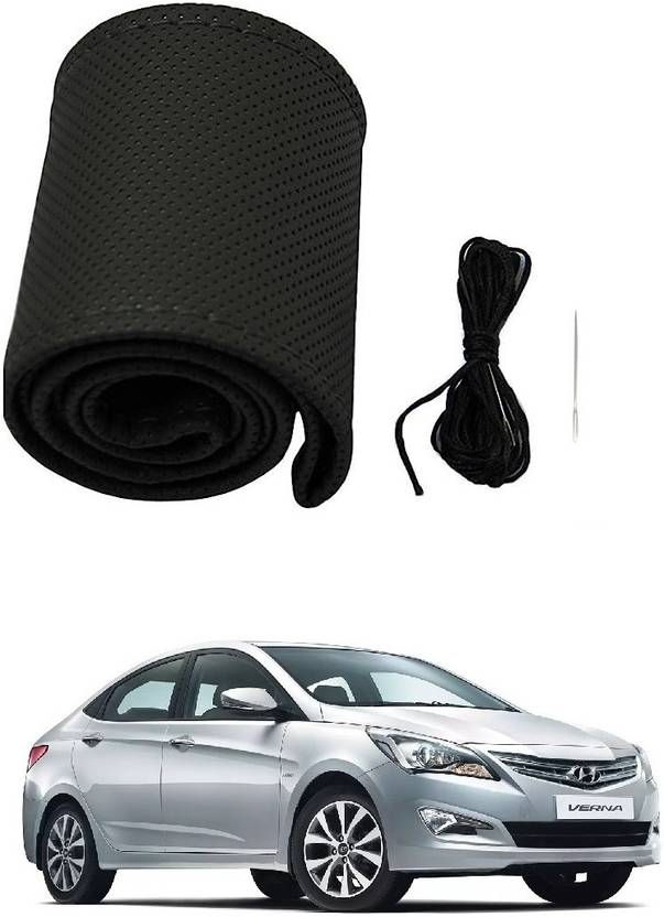 Arnejaa Hand Stiched Steering Cover For Hyundai Fluidic Verna