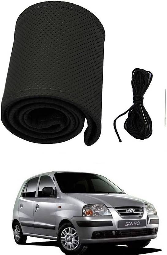 Arnejaa Hand Stiched Steering Cover For Hyundai Santro