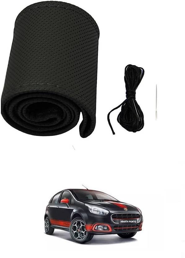 Arnejaa Hand Stiched Steering Cover For Fiat 500 Abarth