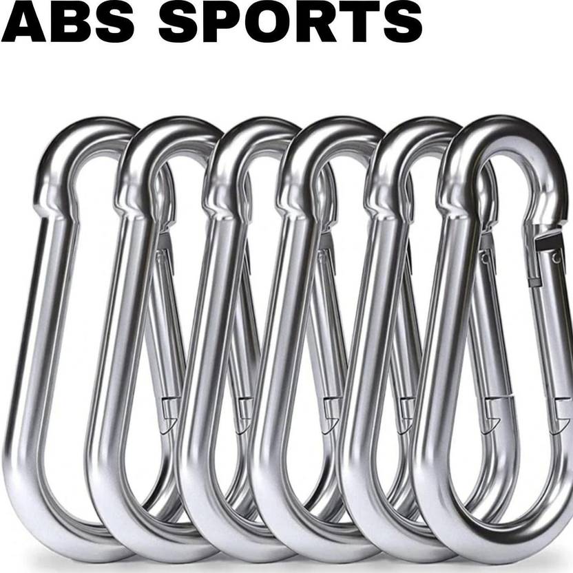 ABSSports Heavy Duty 8MM Thick S.S Snap Hook for Hiking/Camping/GYM Locking Carabiner Locking Carabiner