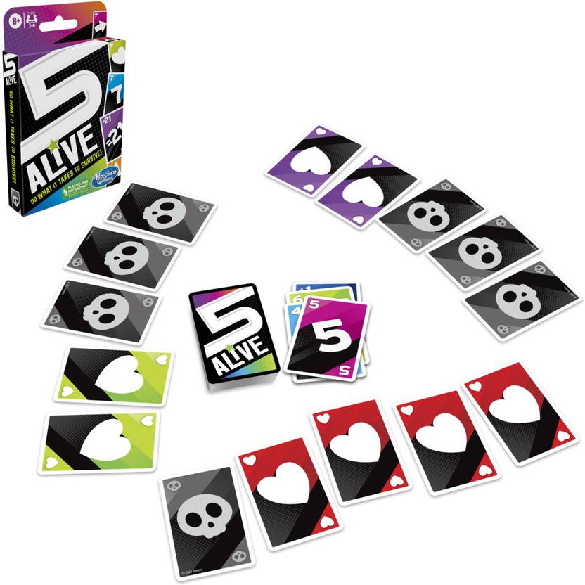 HASBRO GAMING 5 Alive Card Game, Fast-Paced Game for Kids and Families, Family Games