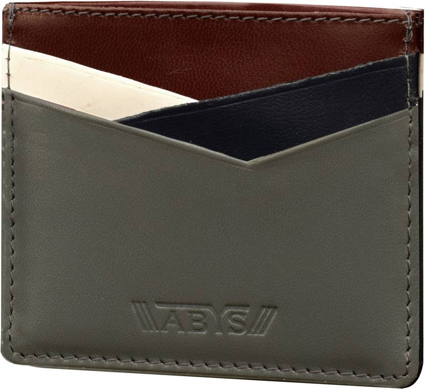 ABYS Genuine Letahre Slim Card Holder for Men and Women 6 Card Holder