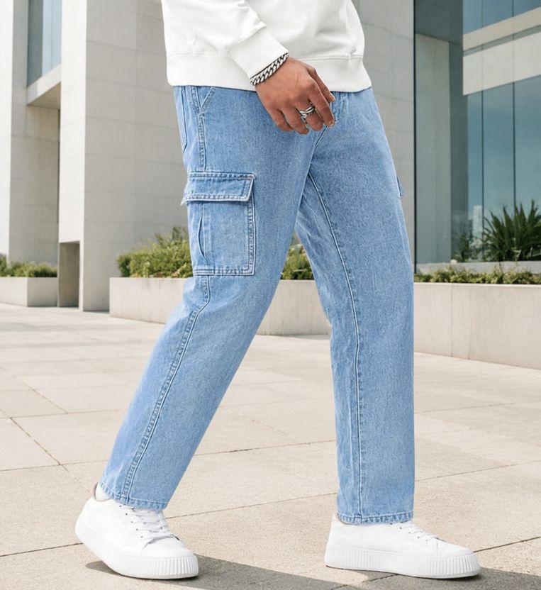 BLAKSMOKY Men Relaxed Fit Mid Rise Light Blue Jeans - Image 6