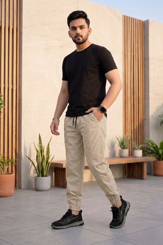VENRBD Men Khaki Cotton Trousers Green - Image 5