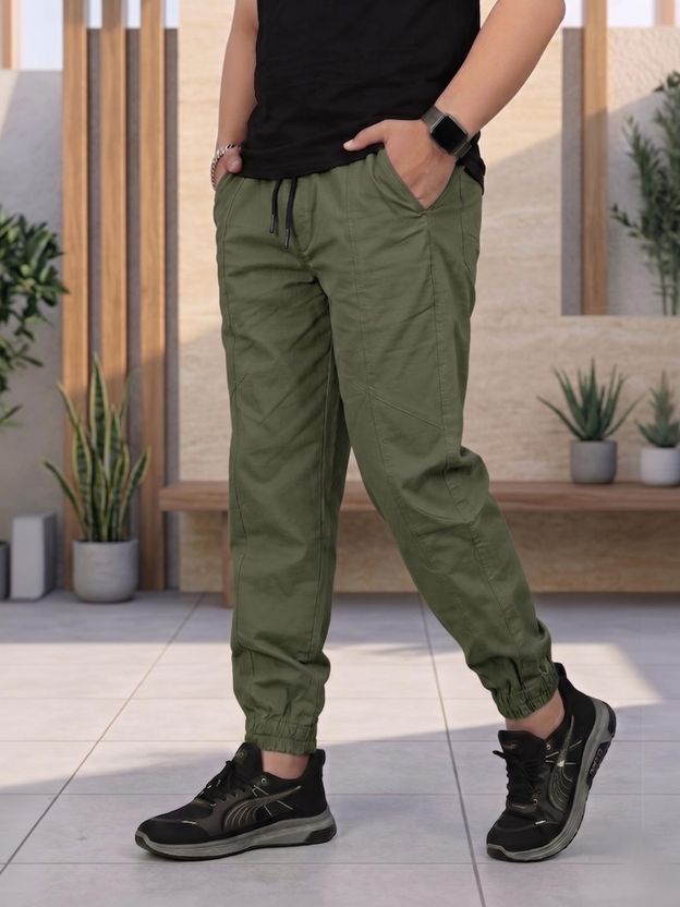 VENRBD Men Khaki Cotton Trousers Green - Image 8