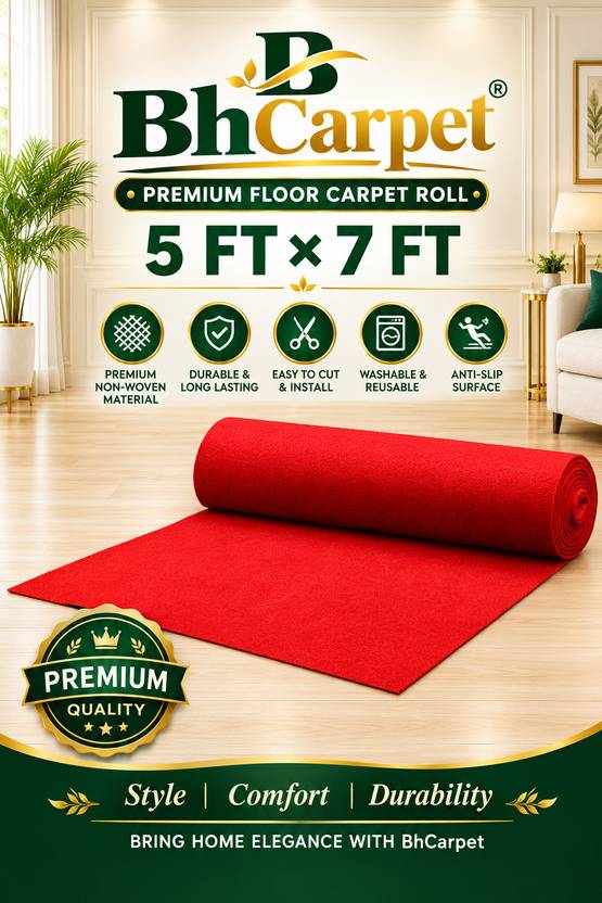 BhCarpet 5 ft  X 7 ft Nylon Grass Carpet