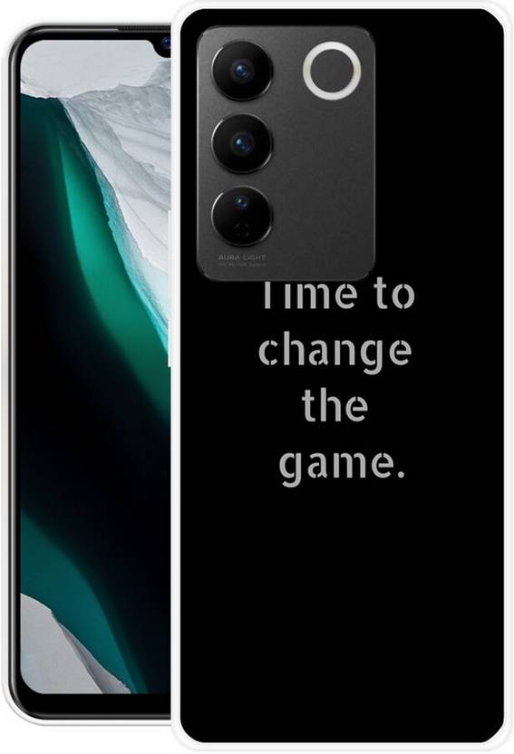 INTELLIZE Back Cover for Vivo V27 5G TIME TO CHANGE GAME, ATTITUDE