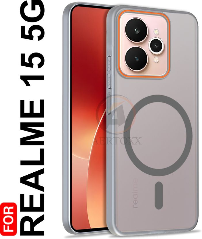 AERTOXX Back Cover for Realme 15 5G, Grey, Polycarbonate - Image 1