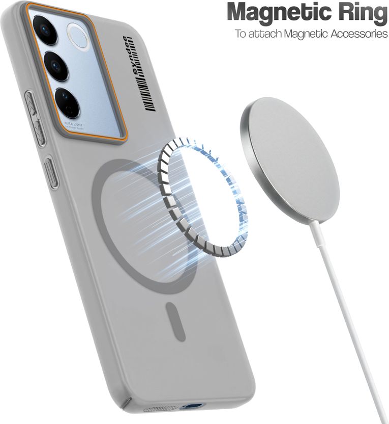 Mr. Case Back Cover for Vivo V27 5G, Grey, Magnetic - Image 3