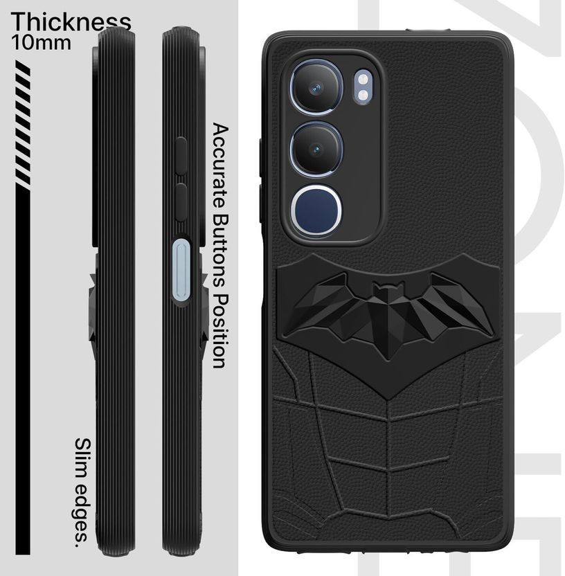 MOBIDEER Back Cover for Vivo Y29 5G, Vivo Y19s 5G, Black - Image 3