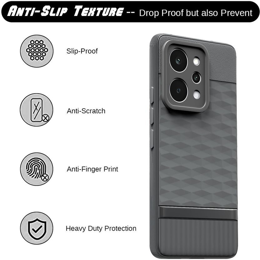 Casotec Back Cover for Realme P4 Power 5G, Grey, Silicon - Image 5