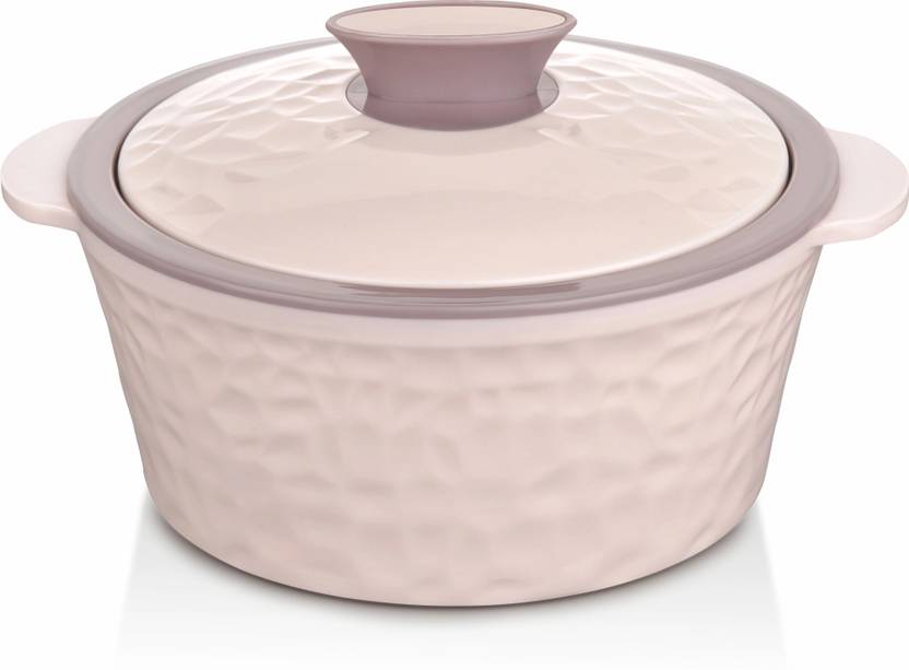 Bola Topaz 2500 Plastic Inner Stainless Steel Casserole, 1.5 Litres,White Thermoware Casserole