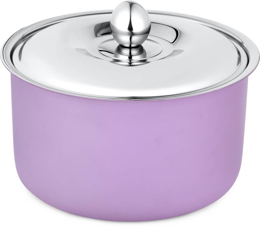 FnS Alwin Purple Finish Stainless Steel Double Wall Insulated Casserole with Lid Serve Casserole