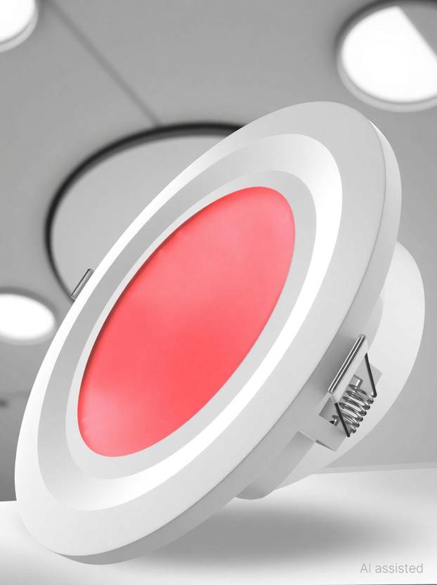 ELLEYS Zain 6 Watt Ceiling Light| Cut Out-75 mm|( RED ) Ceiling Light Pack of 1 Ceiling Light Ceiling Lamp