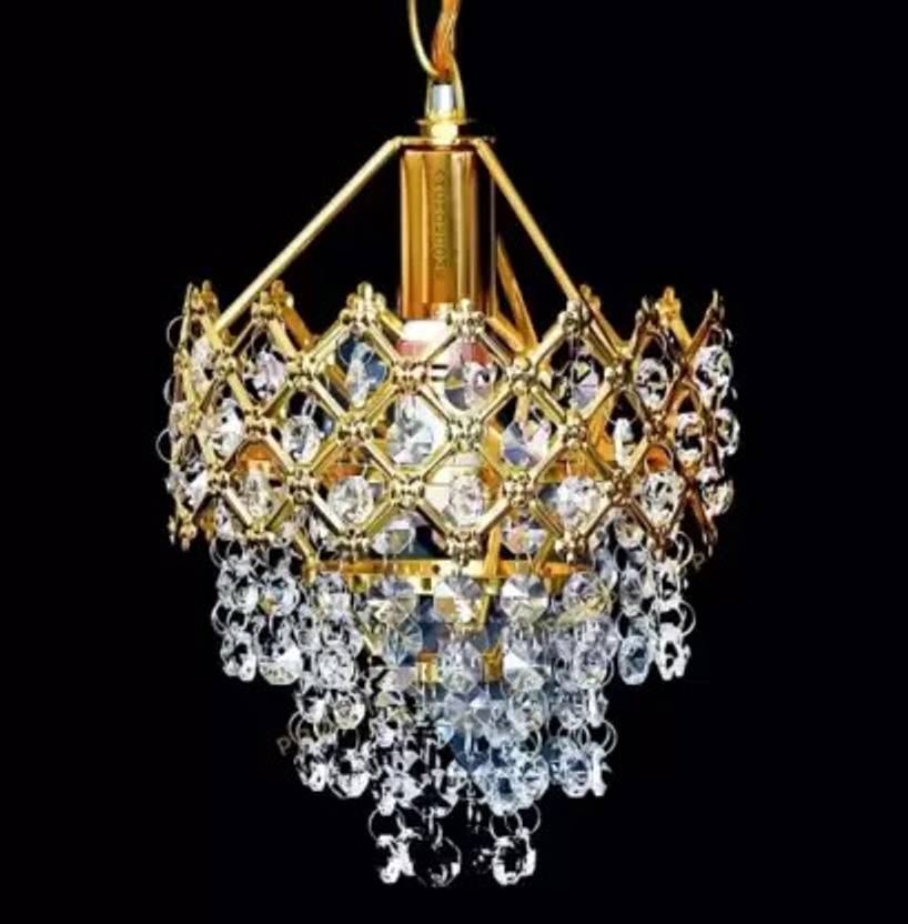 Baslash Glass Decorative Metal Crystal Pendant Light for Living Room jhumar 160mm. Chandelier Ceiling Lamp
