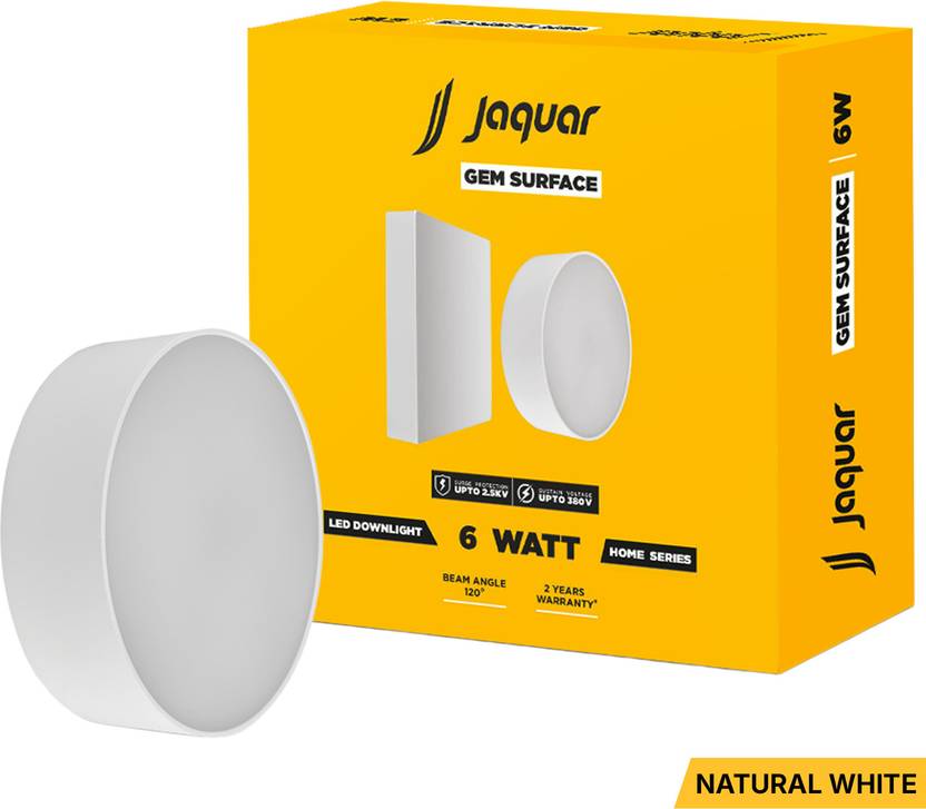 Jaquar 6W LED Gem Trim Less Round Surface Mount Down Light Natural Light (Pack of 1) Ceiling Light Ceiling Lamp