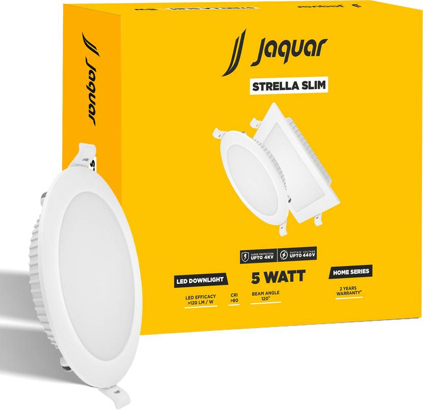 Jaquar Strella Slim 5W Round Recess Down Light - Warm White (Pack of 1) Ceiling Light Ceiling Lamp