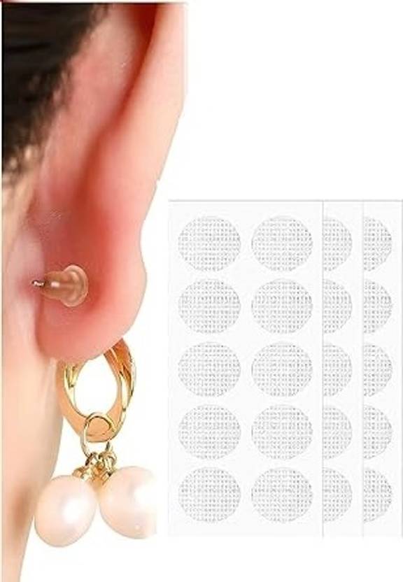 Buyer Choice Ear Lobe Support Patches for Heavy Earrings - Invisible & Hypoallergenic Adhesive Backing to Prevent Stretching, Tearing and Repair Damaged Piercings Correct Sagging and Secure Heavy Jewellery on Damaged or Stretched Piercings (Manual)