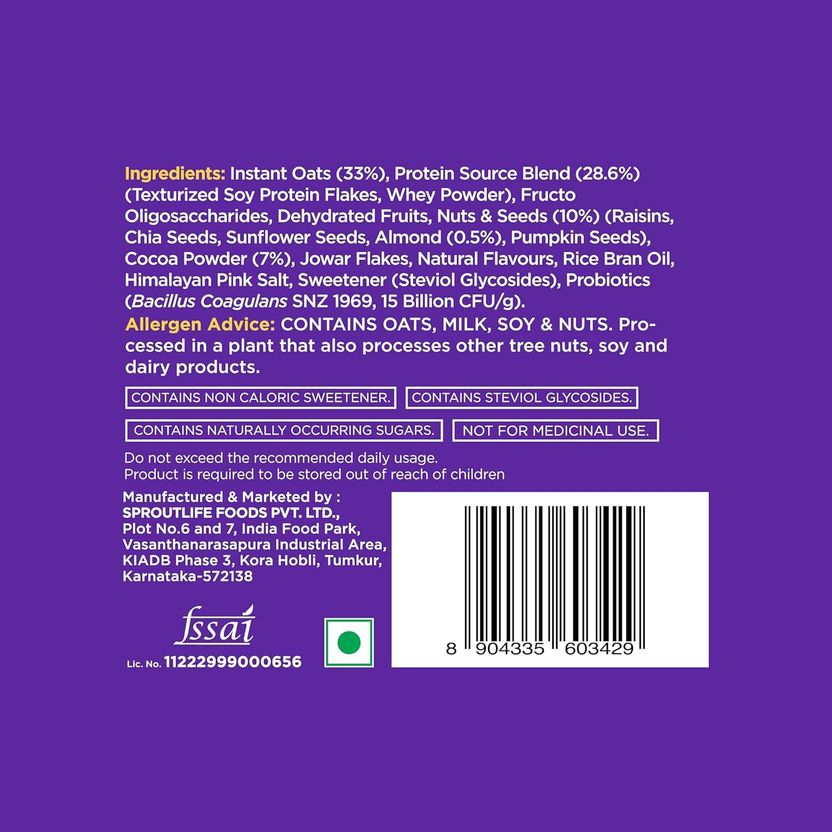 Yogabar 26g High Protein Oats Dark Chocolate 1.25kg - Image 4