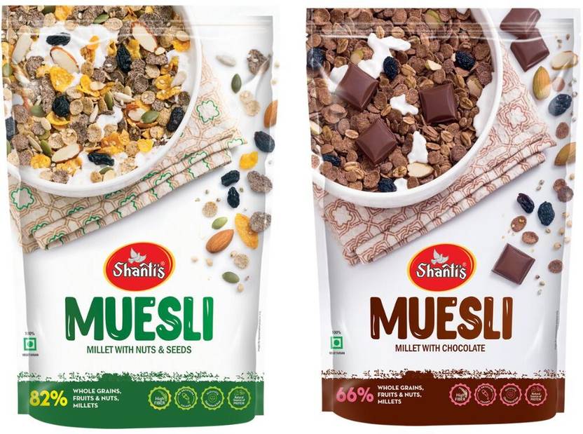 shanti's Millet Nuts & Seed with Chocolate Muesli Breakfast Cereal High