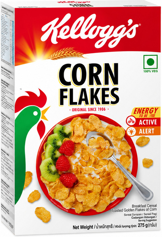 Kellogg's Corn Flakes Breakfast Cereal Toasted Golden Flakes Of