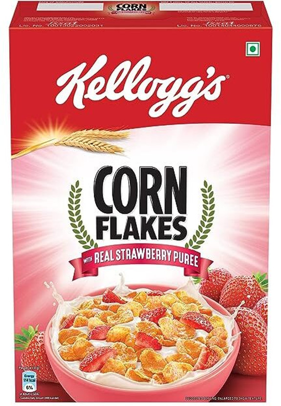Kellogg's by NA Corn Flakes with Real Strawberry Puree Box