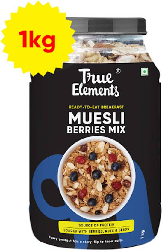 True Elements Cranberry & Blueberry Muesli, Wholegrain Breakfast Cereal