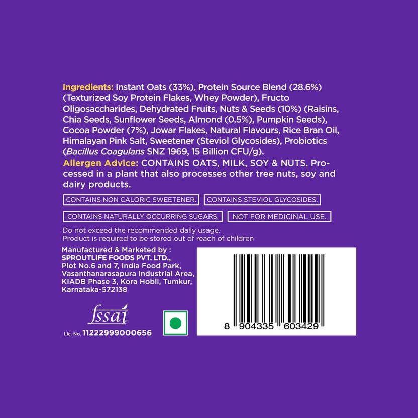 Yogabar High Protein Oats Dark Chocolate 26g - Image 4