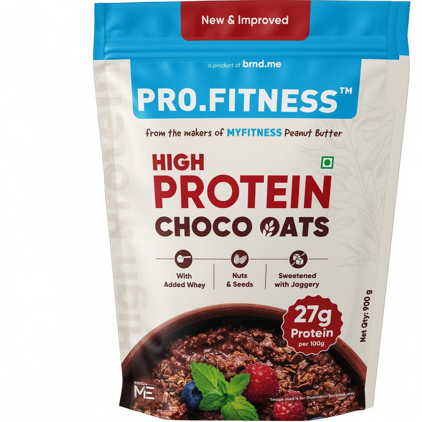 Click to enlarge Pro.Fitness 27g High Protein Choco Oats (By MyFitness) with Nuts & Seeds Pouch Price in India - Buy Pro.Fitness 27g High Protein Choco Oats (By MyFitness) with Nuts & Seeds Pouch online at Flipkart.com
