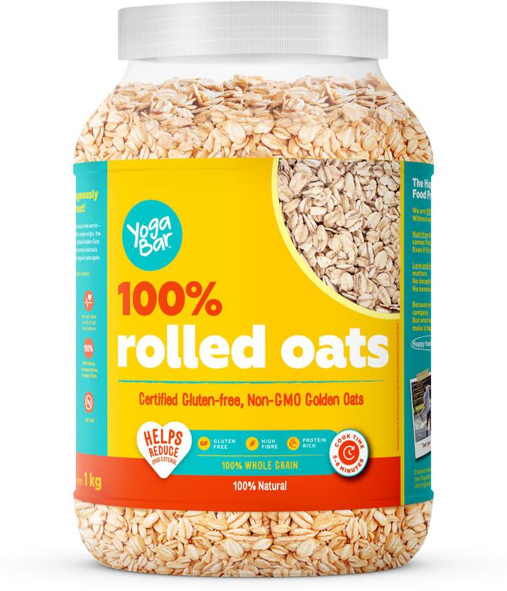 Yogabar Super 100 Rolled Oats 1kg Ideal Breakfast for Weight Box