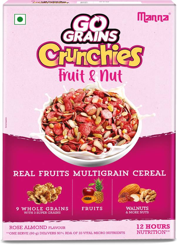 Manna Go Grains CrunchiesRose Almond Multigrain Kids Breakfast Cereal