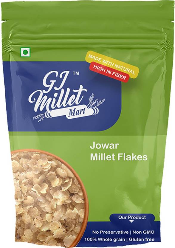 GJ Millet Mart Jowar Millet Flakes, Poha 800g (Breakfast