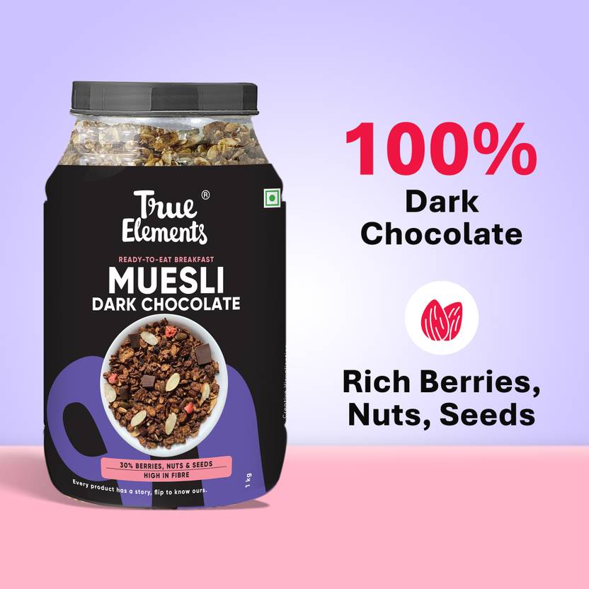 True Elements Dark Chocolate Muesli Wholegrain Breakfast Cereal