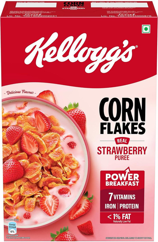 Kellogg's by NA CORN FLAKES STRAWBERRY PUREE Tetrapack