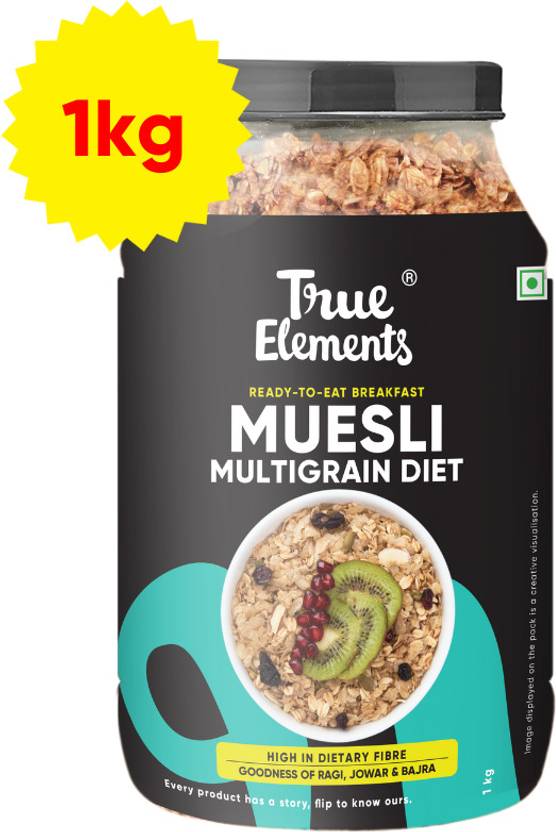 True Elements Multigrain Diet Muesli, Power of Ragi, Jowar & Bajra, No