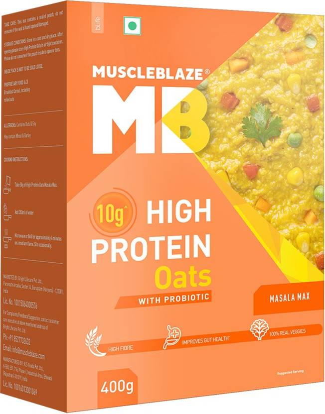 MUSCLEBLAZE High Protein Oats, 10 g Protein, Added Probiotics