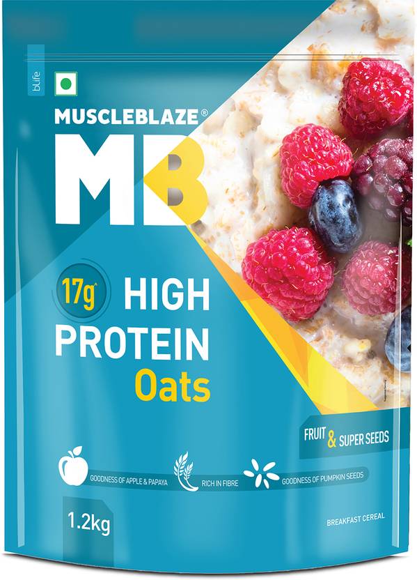 MUSCLEBLAZE High Protein Oats, 17 g Protein, Breakfast Cereals, Fruit