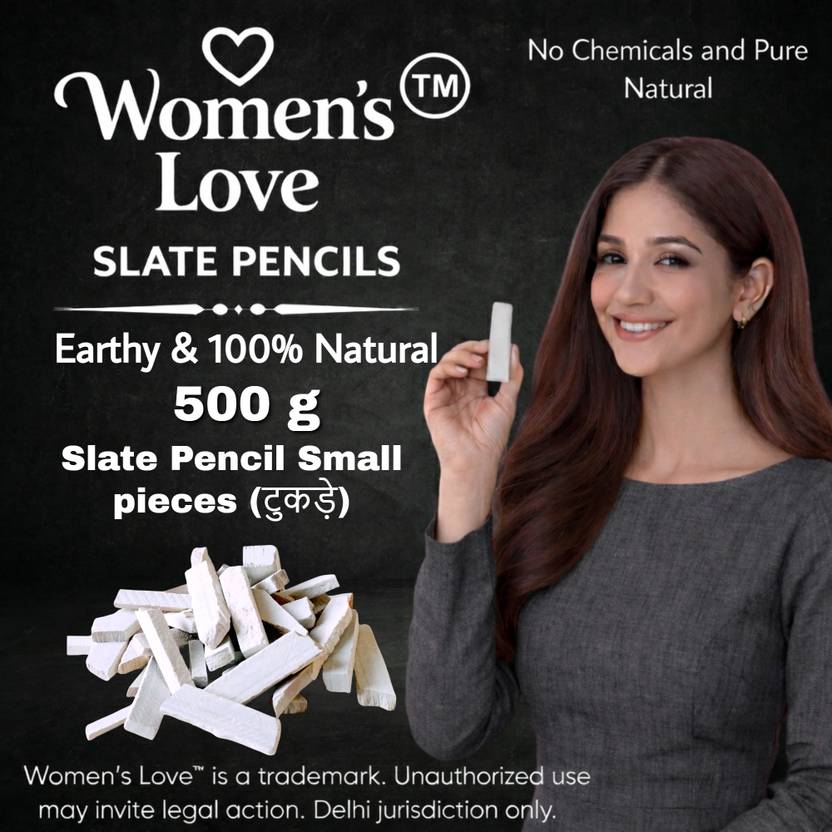 womens love slate 500g Natural Slate Pencils Small Pieces (Tukda) Girls Favourite Full Earthy Soft Premium Quality Pencil Chips, Bars Sticks Multi Purpose Use