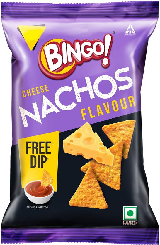 Bingo Cheese Flavour, Free Dip, Thin and Crunchy Chips, Nachos Price in