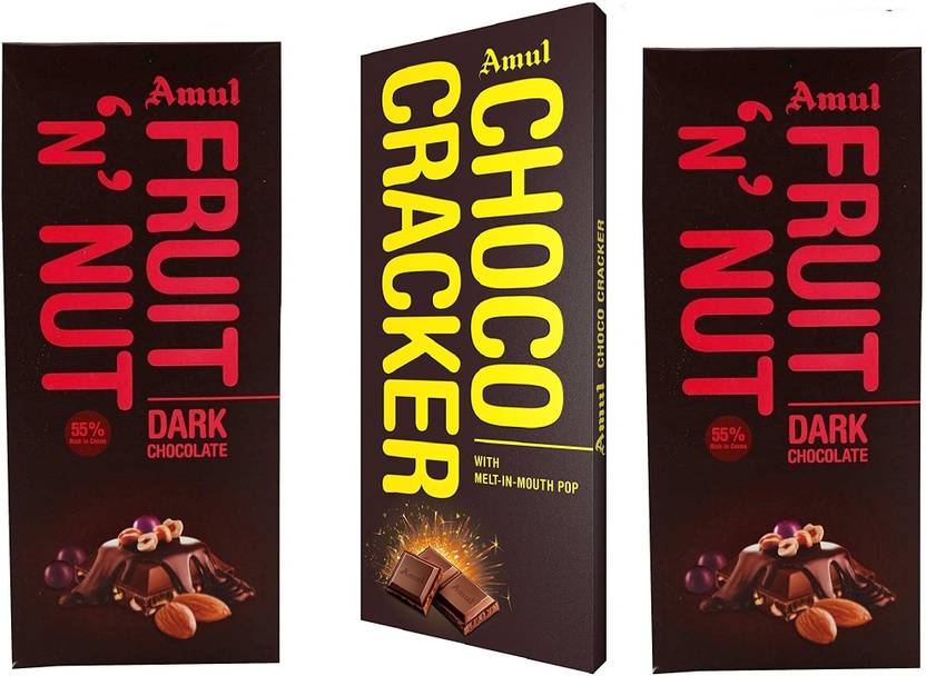 Amul Fruit N Nut Dark Chocolate Bar & Choco Cracker Bars Price in India
