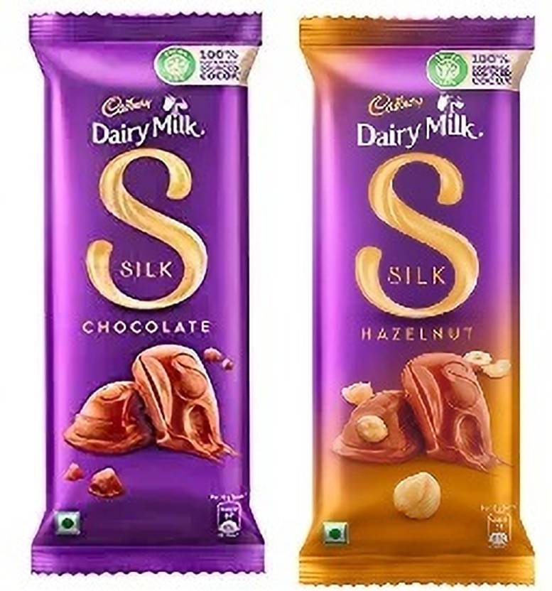 Cadbury Dairy Milk Silk Chocolate Bar & Dairy Milk Silk Whole Hazelnut