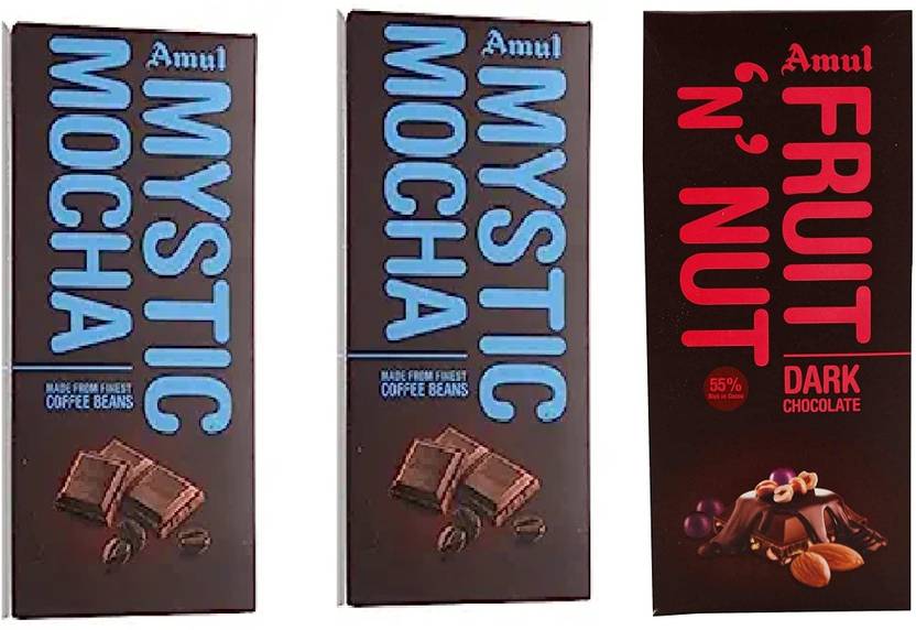 Amul MYSTIC MOCHA & Fruit N Nut Dark Chocolate Bar Bars Price in India