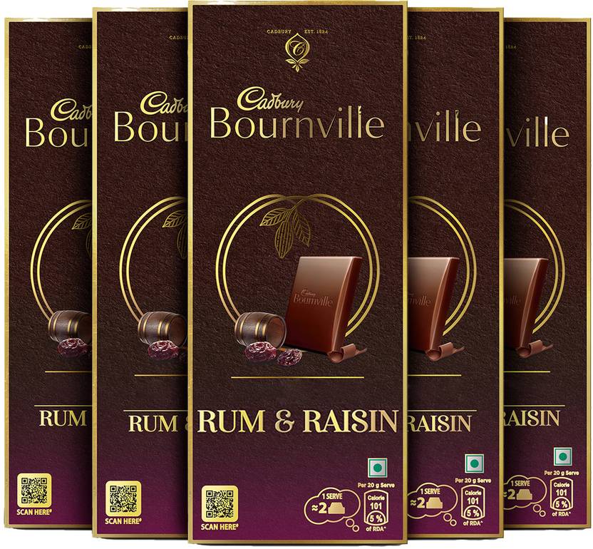 Cadbury Bournville Rum & Raisin Dark Chocolate Bars Price in India