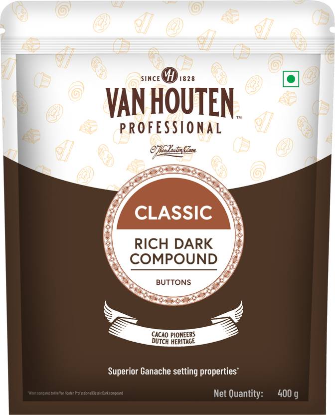 Van Houten Professional Rich Dark Compound Buttons - 400 g | Ideal for ...